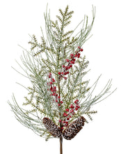 Cargar imagen en el visor de la galería, Rama de ciprés nevado con berry
